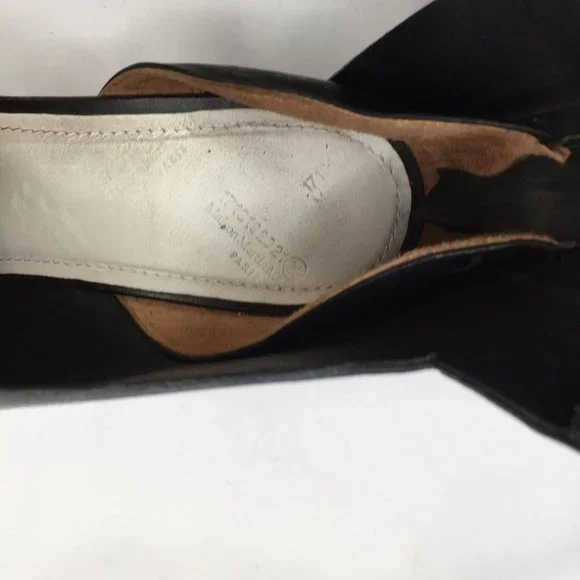 Mason Martin Margiela Stiletto Womens Heels 38.5 M Black Leather Peep-toe Shoes - Picture 9 of 11